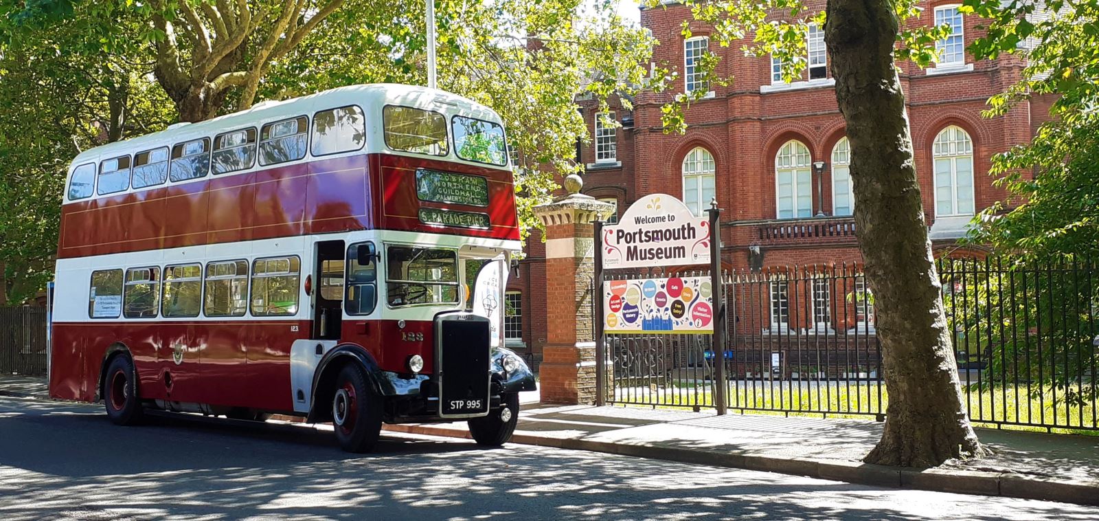 A CPPTD bus outside Portsmouth Museum